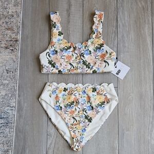 Beach Riot Floral Bikini - White, Blue, Yellow, Green
